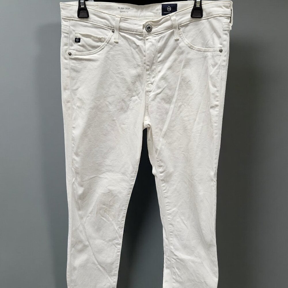 AG Adriano Goldschmied Prima Crop White Cigarette Jeans Womens 30R LSS1557WHT